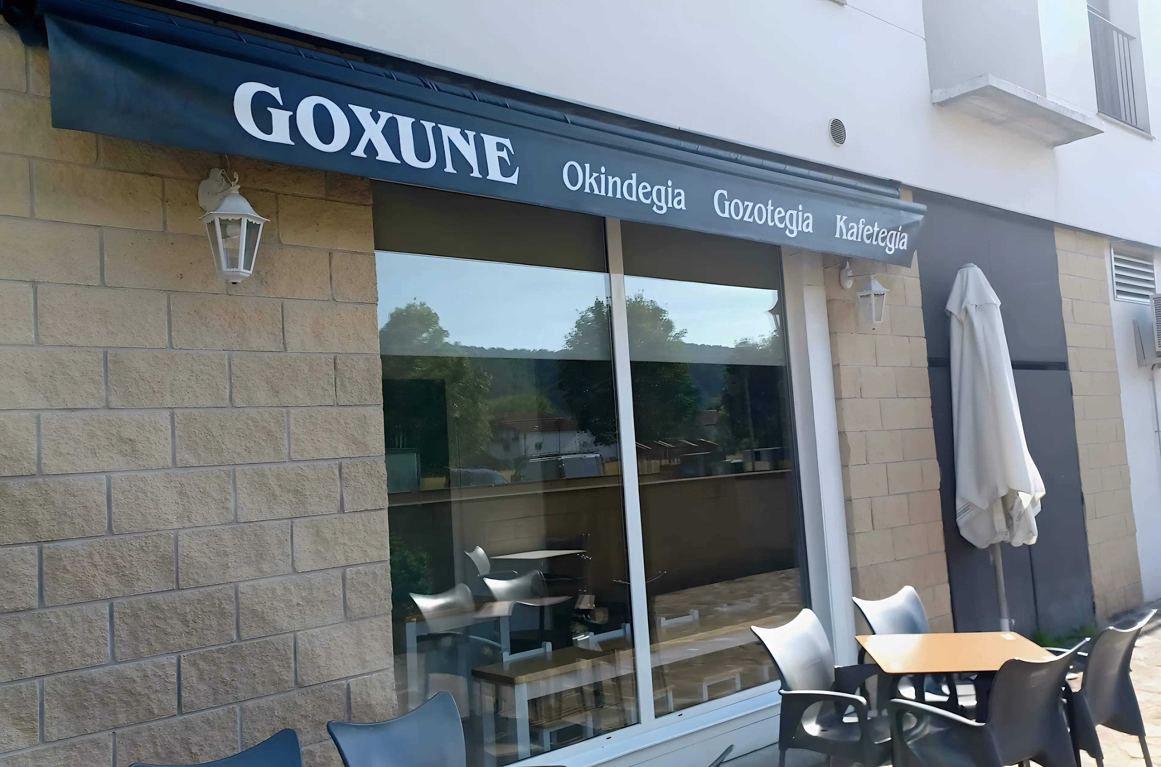 Goxune Okindegia Gozotegia Kafetegia sign